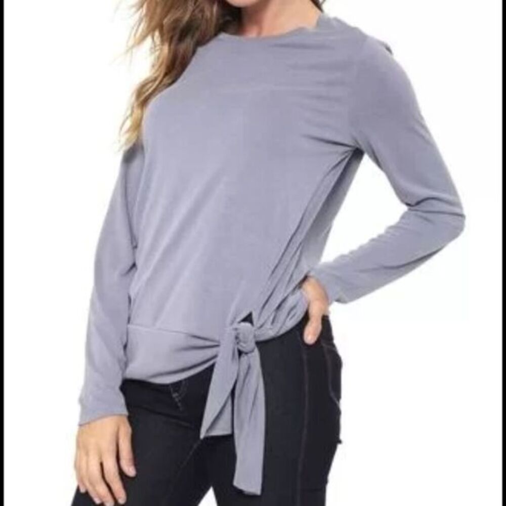 Banana Republic -474 NWT Sandwash side tie long sleeve top lavender‎ XS